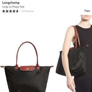 Long champ nylon tote bag